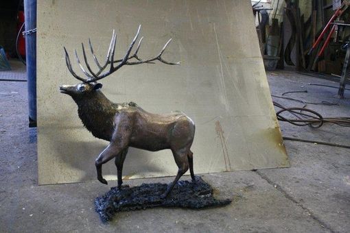 Custom Made Elk, Fabricated Metal Sculptures.