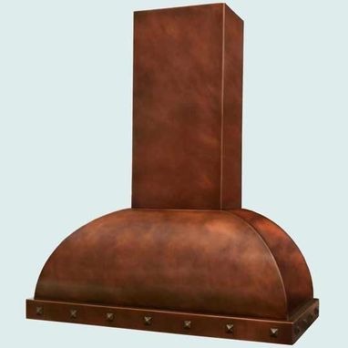 Custom Made Copper Range Hood With Decorative Clavos