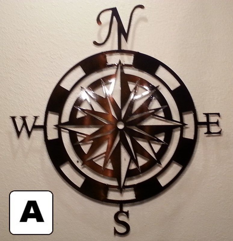 Nautical Compass Rose Metal Wall Art