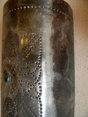Custom Made Hand Stamped Celtic Tin Sconce