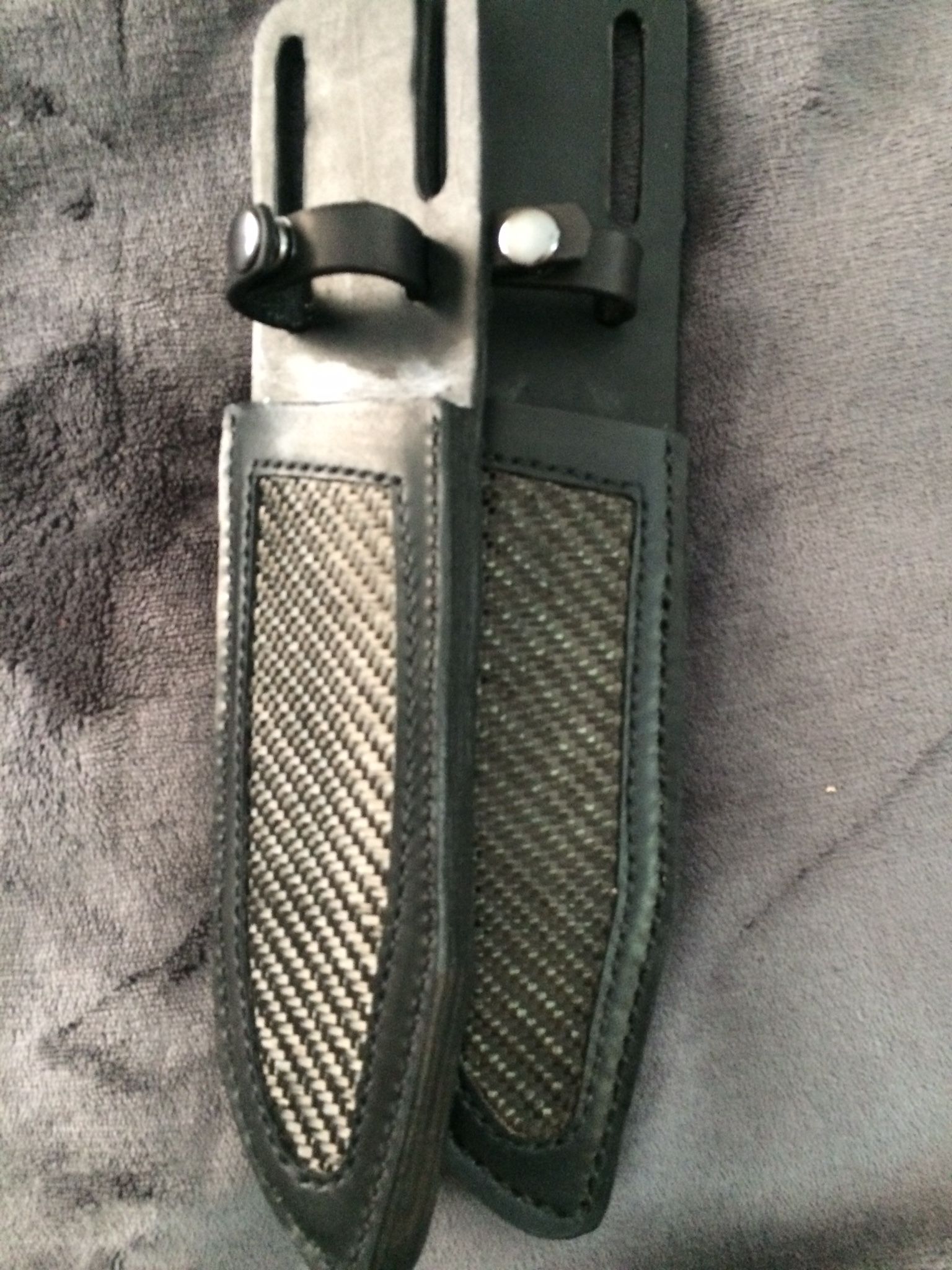 Buy Custom Made Leather Bowie Knife Sheaths With Carbon Fiber Or Exotic Inlay, made to order