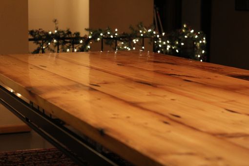 Custom Made Reclaimed Lumber And Steel Dining Table