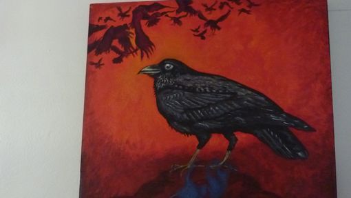 Custom Made Acrylic Painting Of Raven