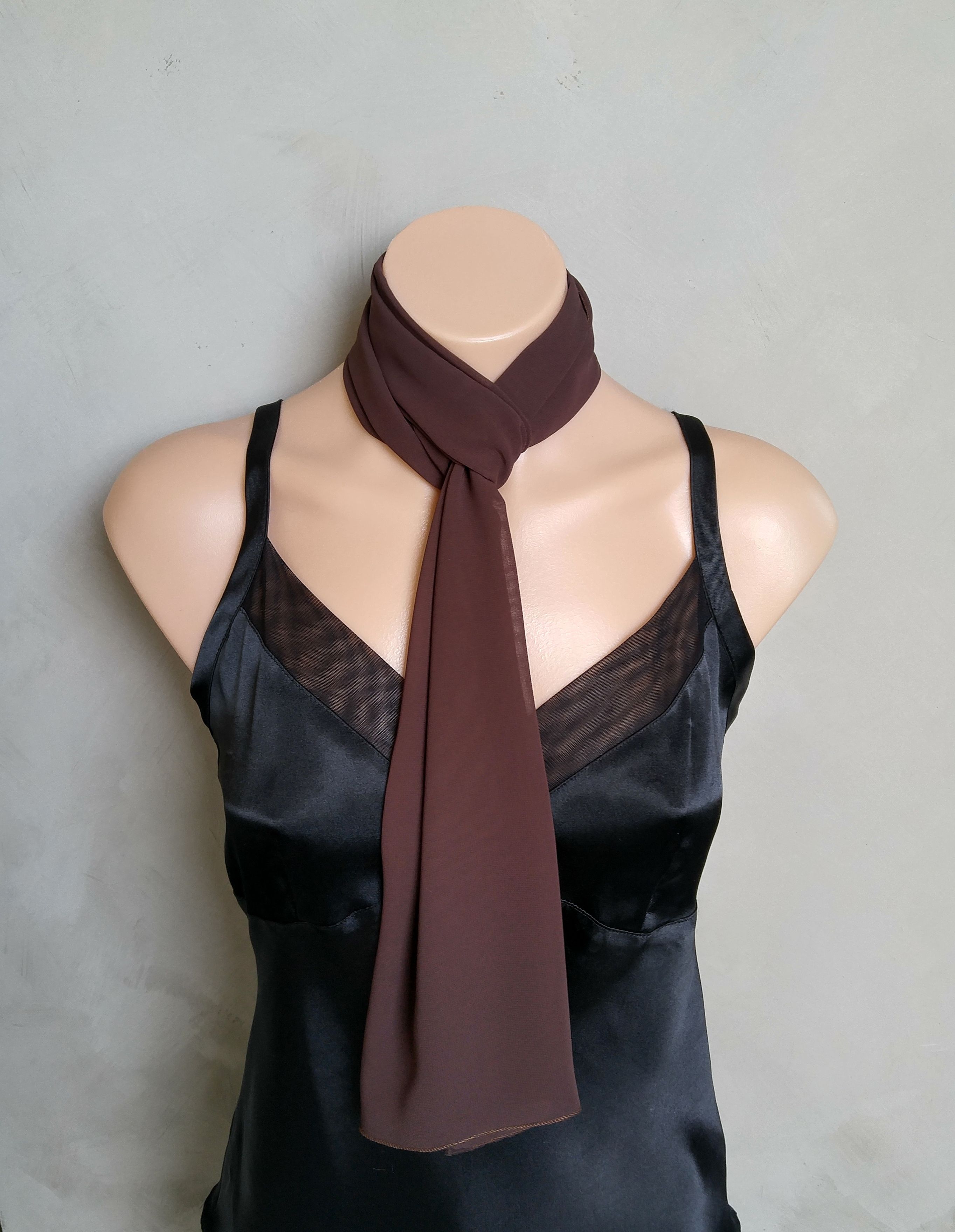 Buy Hand Made Brown Chiffon Scarf, made to order from All Seasons