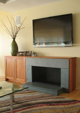 Custom Made Cherry Tv Cabinet And Fireplace Surround