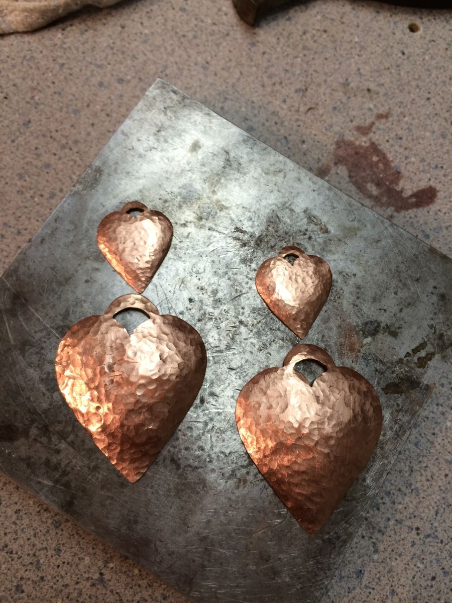 Buy Handmade Copper Heart Earrings, made to order from Maria Varnalis