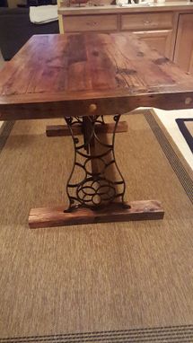 Custom Made Barn Wood Dining Table With Singer Base