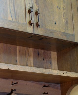 Custom Made Rustic Reclaimed Barnwood Entry Cabinet / Coat Rack