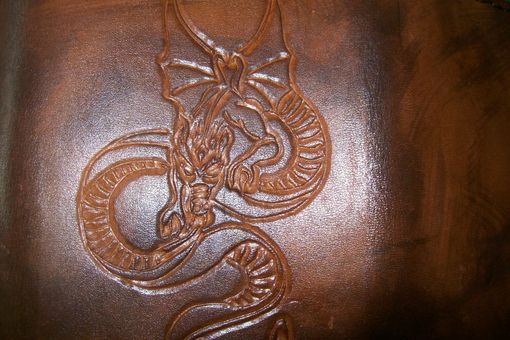 Custom Made Custom Leather Imperial Trifold Wallet With Dragon Design