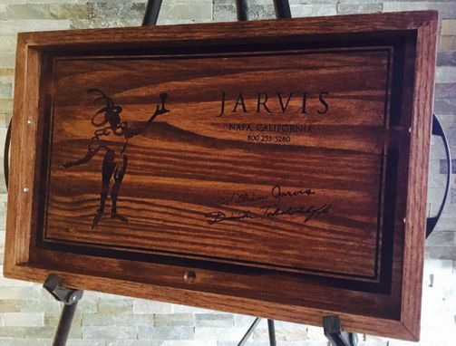 Custom Made Wine Panel Jarvis Serving Tray Handmade Napa Panels And White American Oak.