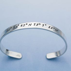 Custom Cuff Bracelets Personalized Cuffs Custommade Sterling Silver Custom Coordinates Cuff Bracelet By Jennifer Colgan