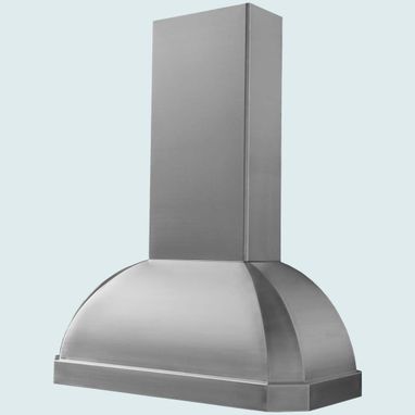 Custom Made Stainless Range Hood With Stepped Band