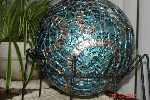 Custom Made Van Gogh Stained Glass Mosaic Gazing Ball Made With Recycled Bowling Balls