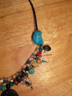 Custom Made Beautiful Turquoise And Silver Beaded Fringe Necklace