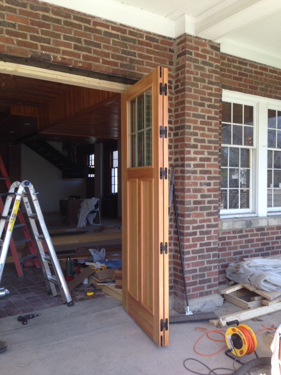 Hand Made 9' X 14' Douglas Fir BiFold Garage Doors by The Plane Edge