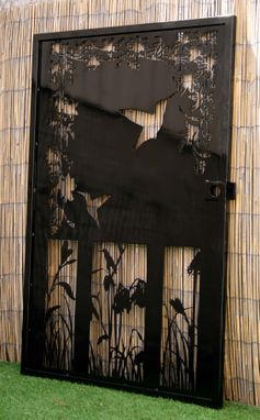 Custom Made Artistic Steel Gate - Security Gate - Hummingbird Garden Gate - Wall Panel - Handmade