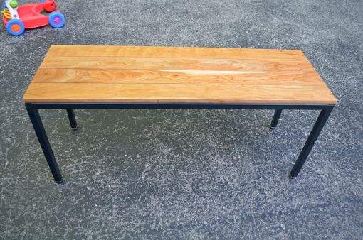 Custom Made Cherry Bench With Blue Steel