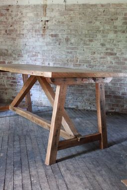 Custom Made Reclaimed Oak Harvest Table