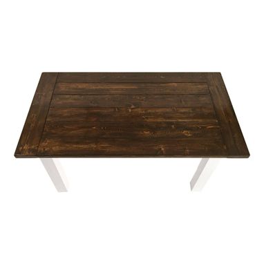 Custom Made Farmhouse Dining Table - Handcrafted Rustic Solid Wood Kitchen Table