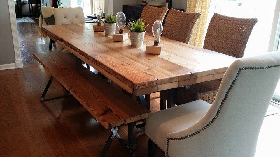 salvaged wood dining room table