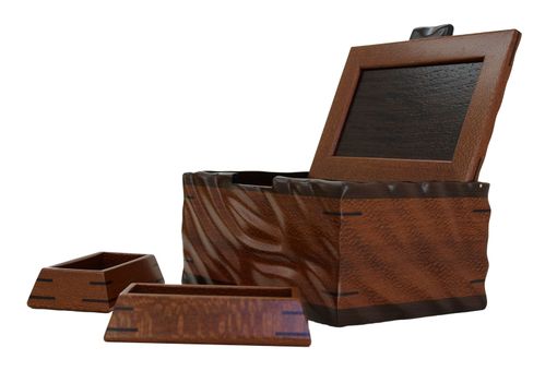 Custom Made Sculpted Men's Valet & Watch Box | Solid Lacewood And Wenge