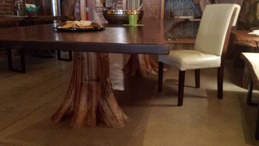 Custom Made Walnut Live Edge Table With Custom Root Bases