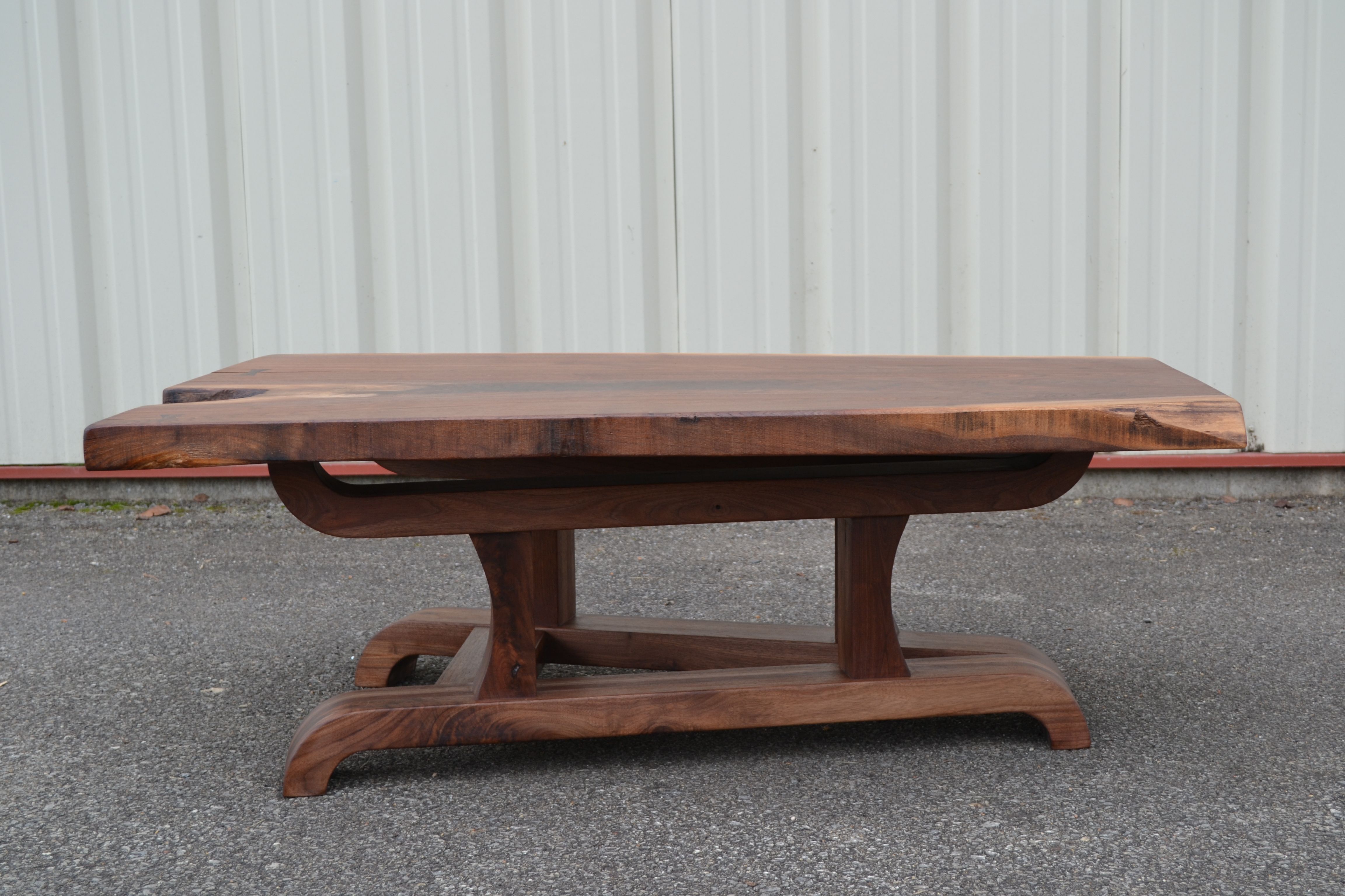 Buy Handmade Live Edge Walnut Coffee Table With Tapered Modern Base