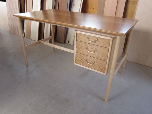 Custom Made Danish Modern Maple Cherry Desk