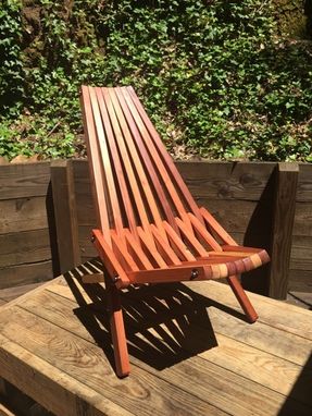 Custom Made Folding Redwood Sun / Beach / Deck Lounge