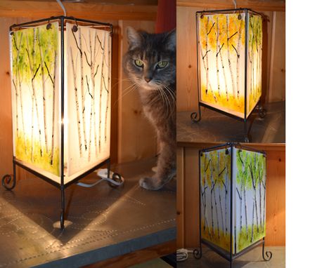 Custom Made Three Seasons Fused Glass Table Lamp