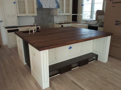 Custom Made Thick Walnut Top For Kitchen Island