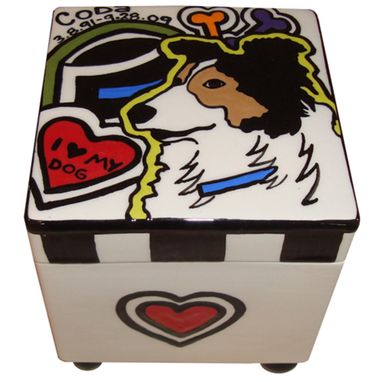 Custom Made I Love My Dog Box Urn