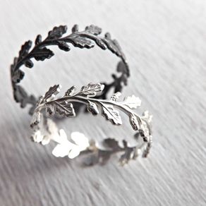 Leaf Rings Engagement Wedding Bands Custommade Oak Leaf Ring Silver Eternity By Claudia Fernandes