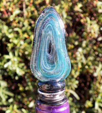 Custom Made Elongated Galaxy-Inspired Glass Bottle Stopper