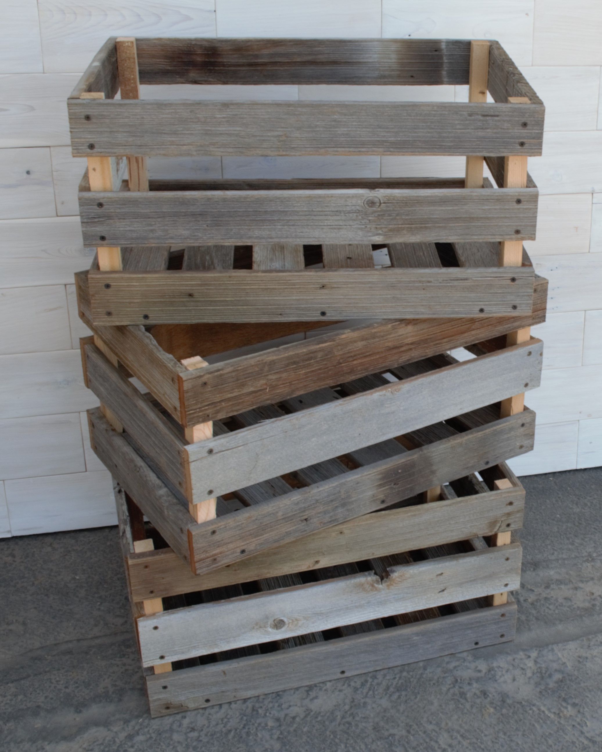 Handmade Barn Wood Milk Crates by HistoricWoods by LunarCanyon