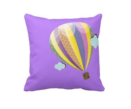 Custom Made Air Balloon Pillow - Baby Room Pillow - Colorful Air Balloon Pillow