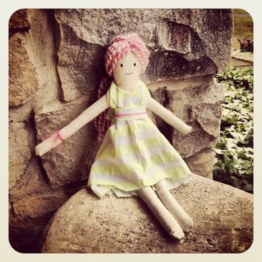 Custom Made Rag Doll /Organic Cotton Muslin /Plant Dyed /Up-Cycled / Vintage Clothing