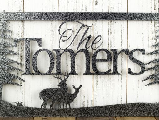 Custom Made Personalized Last Name Sign - Laser Cut Name Sign - Deer Metal Wall Art - Lake House Decor