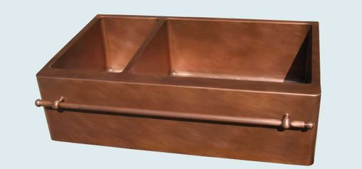 Custom Made Copper Sink With Copper Towel Bar