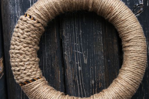 Custom Made Jute And Leather Wreath