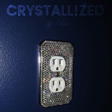 Custom Made Outlet Crystallized Wall Light Switch Plate Bling Genuine European Crystals Bedazzled