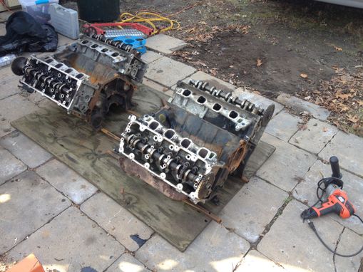 Custom Made Recycled Twin V8 Engine 6ft Long Coffee Table