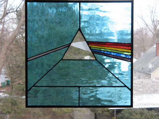 Custom Made Bright Classic Blue Stained Glass Dark Side Of The Moon Pink Floyd