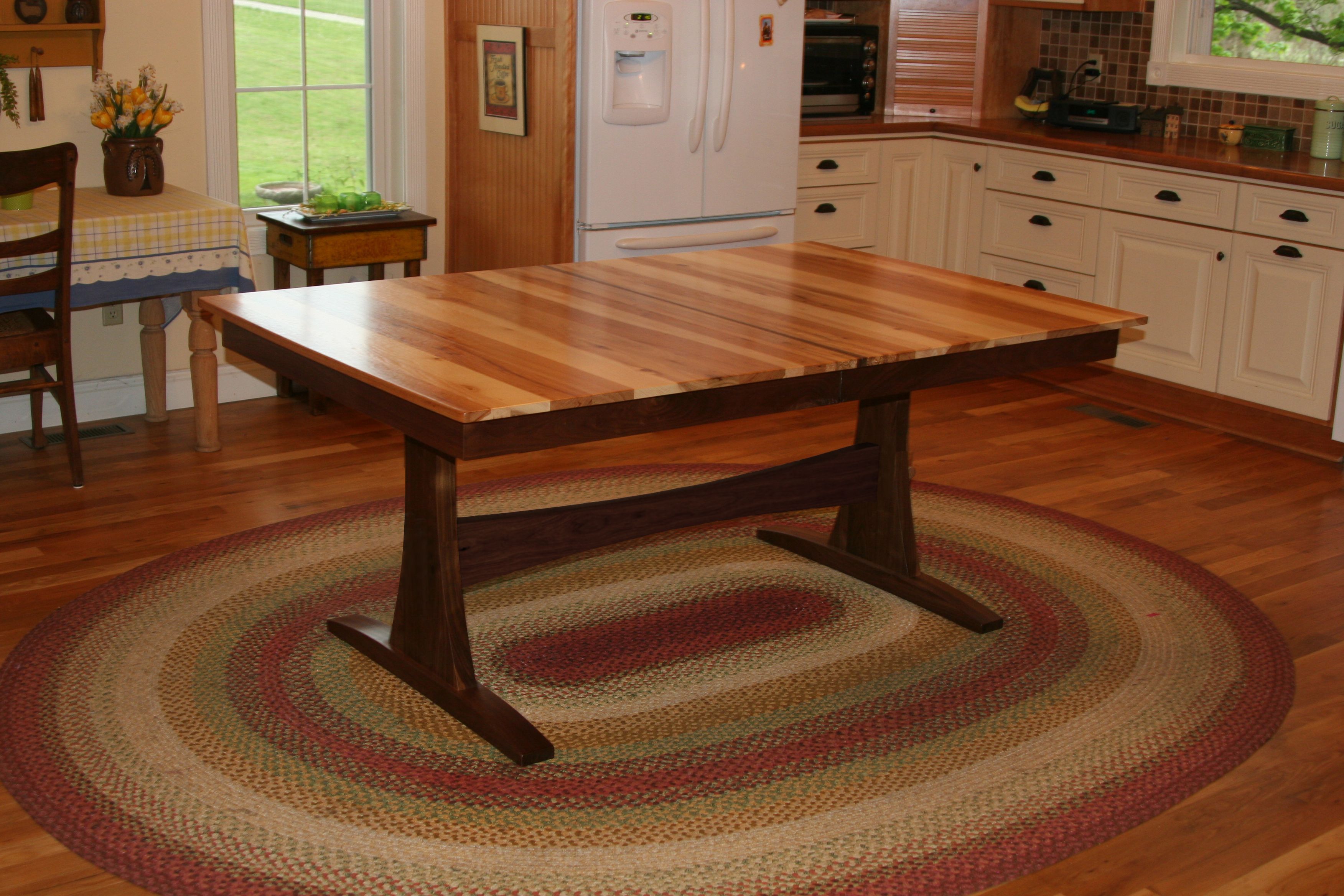 Walnut Wood Dining Room Farmhouse Table