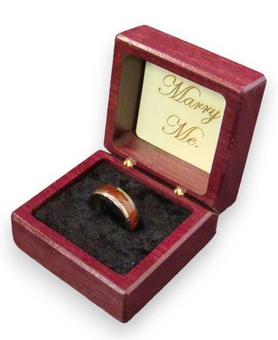 Custom Made Inlaid Engagement Ring Box With Free Engraving And Shipping. Rb-2