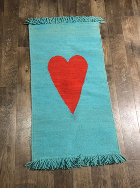 Custom Made Handwoven Heart Rug