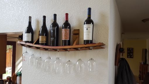 Custom Made Wine Barrel Wall Hanging Wine Glass Rack