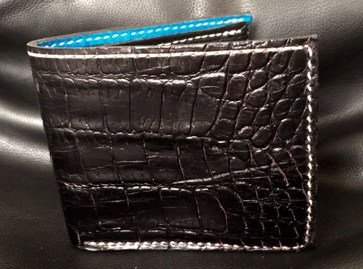 Custom Made Embossed Alligator Men's Bifold 6 Card Wallet Horween Leather