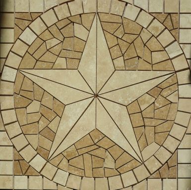 Custom Made Mosaic Texas Star Medallion - Flooring Or Backsplash