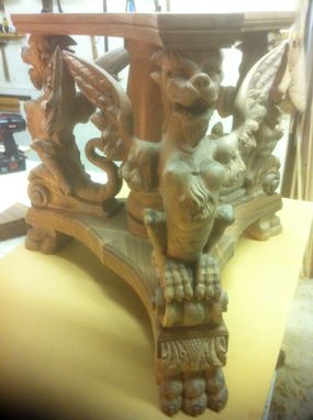 Custom Made Hand Carved Gargoyle Table
